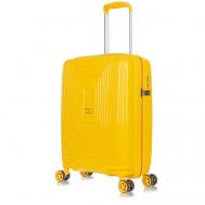 Кейс-пилот L'case, полипропилен, пластик, жесткое дно, опорные ножки на боковой стенке, ребра жесткости, рифленая поверхность, износостойкий, водонепроницаемый, 46 л, размер S, желтый, золотой Lcase