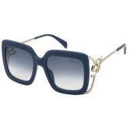 Солнцезащитные очки , квадратные, с защитой от УФ, градиентные, для женщин, синий Blumarine