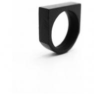 Кольцо, гагат, подарочная упаковка, размер 22, черный Нет бренда