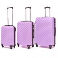 Комплект чемоданов , 3 шт., 100 л, фиолетовый Lacase