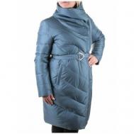 куртка  демисезонная, силуэт прямой, ветрозащитная, карманы, стеганая, размер 48, голубой Нет бренда