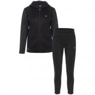 Костюм , толстовка и брюки, силуэт прилегающий, карманы, утепленный, размер XXL, черный Bilcee