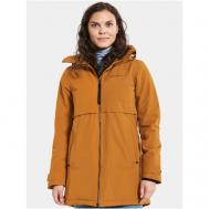 куртка  , демисезон/зима, удлиненная, силуэт прямой, размер 44, горчичный DIDRIKSONS