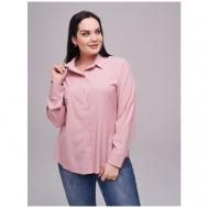 Рубашка  , классический стиль, оверсайз, длинный рукав, размер 54, розовый Disorelle