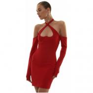 Платье , повседневное, прилегающее, мини, размер M, коралловый, красный Sorelle