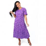 Платье , размер 52, фиолетовый Трикотажные сезоны