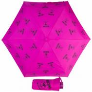 Мини-зонт , механика, 4 сложения, купол 92 см., 6 спиц, чехол в комплекте, для женщин, розовый, фуксия Moschino
