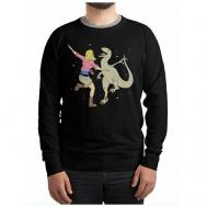 Свитшот DreamShirts с принтом Танцы с динозавром Мужской Черный 54 DREAM SHIRTS