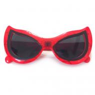 Солнцезащитные очки , овальные, оправа: пластик, красный -