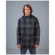 куртка-рубашка , демисезон/зима, силуэт прямой, капюшон, размер 56, серый Torras
