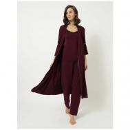 Пижама , халат, укороченный рукав, размер XL, бордовый Luisa Moretti