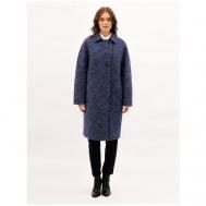 Пальто   демисезонное, шерсть, силуэт прямой, размер 48/170, бежевый, фиолетовый Trifo