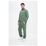 Костюм , олимпийка и брюки, повседневный стиль, прямой силуэт, карманы, размер 48, зеленый CLEO