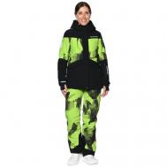 Комплект с полукомбинезоном , зимний, карман для ски-пасса, капюшон, водонепроницаемый, размер 46, зеленый RAIDPOINT