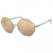 Солнцезащитные очки , шестиугольные, оправа: металл, зеркальные, с защитой от УФ, для женщин, синий Armani Exchange