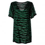 Платье , вискоза, прямой силуэт, мини, открытая спина, размер S, зеленый P.A.R.O.S.H.