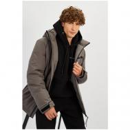куртка , демисезон/зима, силуэт прямой, ветрозащитная, водонепроницаемая, размер 48, серый Baon