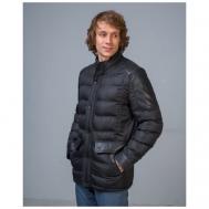 Кожаная куртка , демисезон/зима, силуэт прилегающий, подкладка, внутренний карман, карманы, манжеты, размер 52, черный Torras