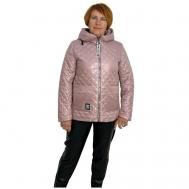 куртка  демисезонная, средней длины, силуэт прямой, ветрозащитная, стеганая, утепленная, размер 46, розовый Pingeon