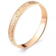 Кольцо обручальное , красное золото, 585 проба, тиснение, размер 19, золотой DIALVI JEWELRY