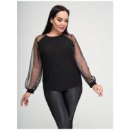 Блуза  , нарядный стиль, прямой силуэт, размер 56, черный Disorelle