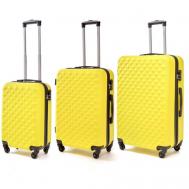 Комплект чемоданов , 3 шт., 100 л, желтый Lacase