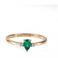 Кольцо АЙМИЛА, красное золото, 585 проба, изумруд, бриллиант, размер 17.5, золотой, зеленый Аймила