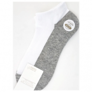 Мужские носки , 10 пар, укороченные, размер 41-47, белый, серый Нет бренда