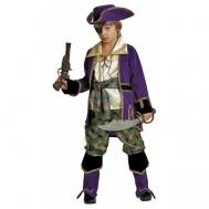 Костюм Капитан пиратов - лиловый, для мальчиков, размер 40, рост 152 см, на 12 лет, Batik