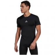 Футбольная футболка , силуэт прилегающий, размер XXL, черный Adidas
