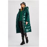 Куртка  , демисезон/зима, средней длины, силуэт свободный, водонепроницаемая, капюшон, ветрозащитная, утепленная, вентиляция, размер S, зеленый Baon
