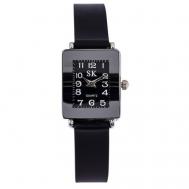 Наручные часы Часы наручные женские "Берни", дискретный ход, ремешок 17.3 см, d=2 см, микс, черный Dreammart