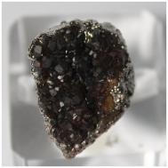 Кольцо , гранат, размер 18, коричневый, черный True Stones