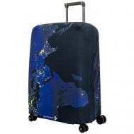 Чехол для чемодана , текстиль, 80 л, размер L, синий, черный ROUTEMARK