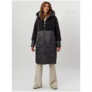 Пальто   зимнее, силуэт свободный, средней длины, размер 4XL, черный MTFORCE