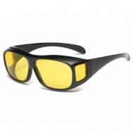 Солнцезащитные очки , прямоугольные, оправа: пластик, спортивные, поляризационные, черный Ruzon