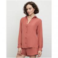 Пижама , рубашка, шорты, размер 44 (M), красный Celena