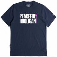 Футболка , размер XL, розовый, синий Peaceful Hooligan