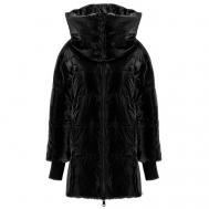 Куртка  , демисезон/зима, средней длины, оверсайз, водонепроницаемая, карманы, внутренний карман, манжеты, несъемный капюшон, размер 48/L, черный Guess