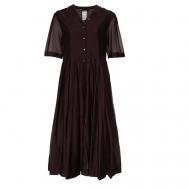 Платье , трапециевидный силуэт, макси, размер 46, коричневый Max Mara