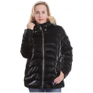 Куртка  , женская демисезонная, средней длины, силуэт свободный, ветрозащитная, карманы, размер 58, черный MODTEX