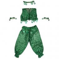 Карнавальный костюм детский Восточная танцовщица зеленый LU-K303  104-110cm InMyMagIntri