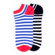 Носки  Комплект коротких носков  из трёх пар с узорами, 2 пары, размер 42-45, черный, синий, красный Burning heels