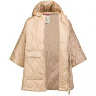 Куртка   демисезонная, удлиненная, силуэт прямой, карманы, капюшон, размер M, бежевый Deha