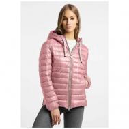 куртка   демисезонная, средней длины, силуэт прилегающий, карманы, капюшон, размер 34, розовый Frieda & Freddies