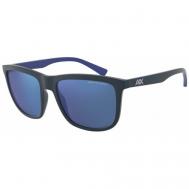 Солнцезащитные очки , прямоугольные, оправа: пластик, с защитой от УФ, зеркальные, для мужчин, синий Armani Exchange