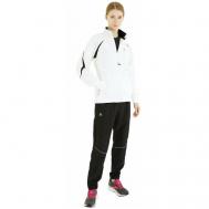 Костюм  Fly, олимпийка и брюки, силуэт прямой, светоотражающие элементы, карманы, размер XL, черный, белый Odlo