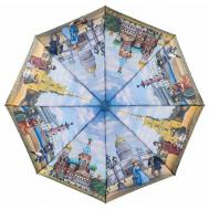 Мини-зонт , полуавтомат, 3 сложения, купол 96 см., 8 спиц, система «антиветер», мультиколор PLANET