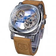 Наручные часы  Изысканные мужские наручные механические часы-скелетоны с автоподзаводом, серебряный FORSINING