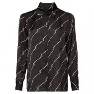 Блуза  , прямой силуэт, в полоску, размер 42, черный MSGM